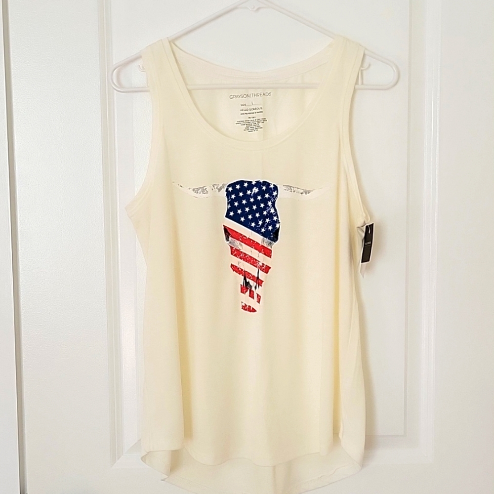 NWT Longhorn Skull Tank Size L